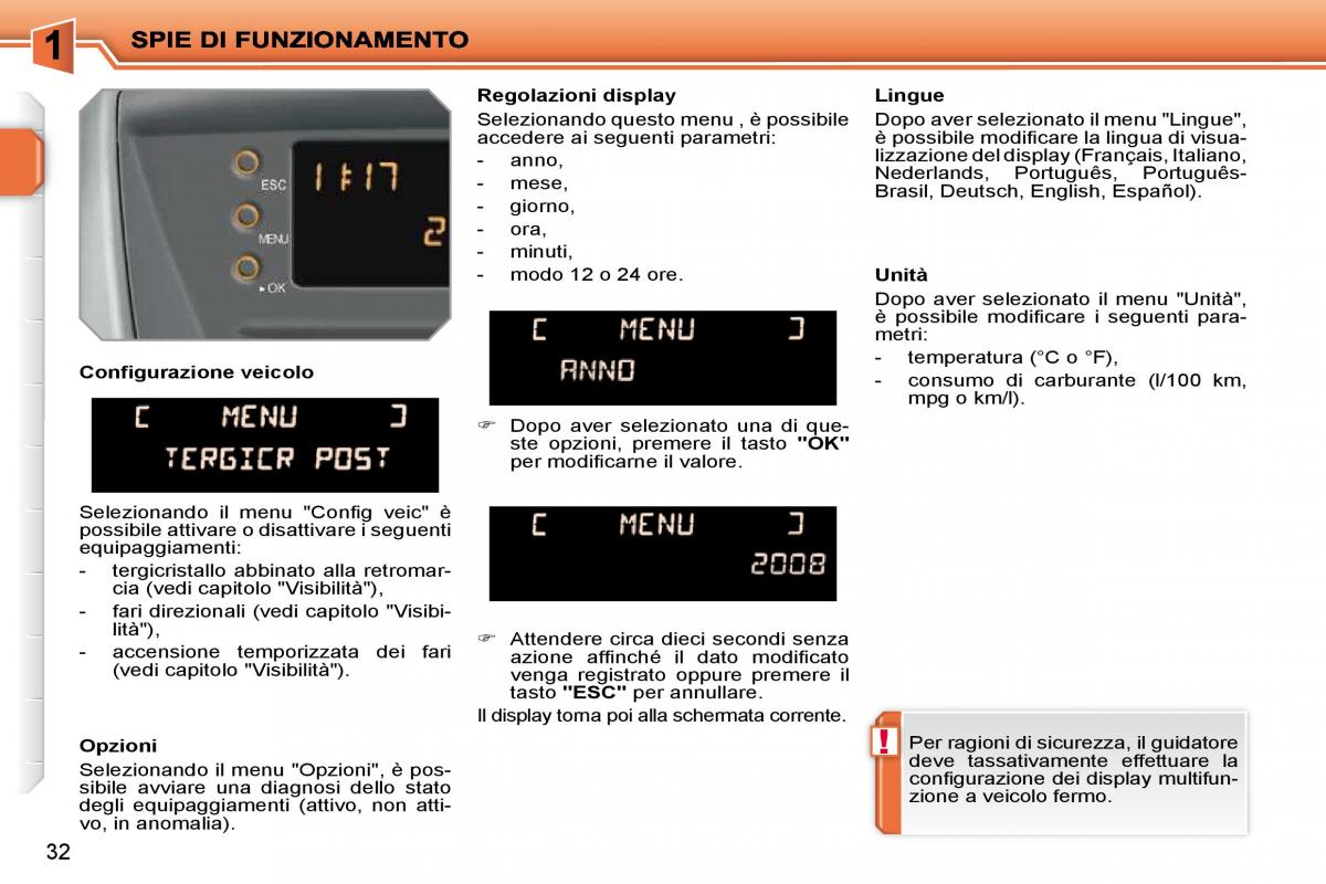 Peugeot 207 manuale del proprietario / page 15