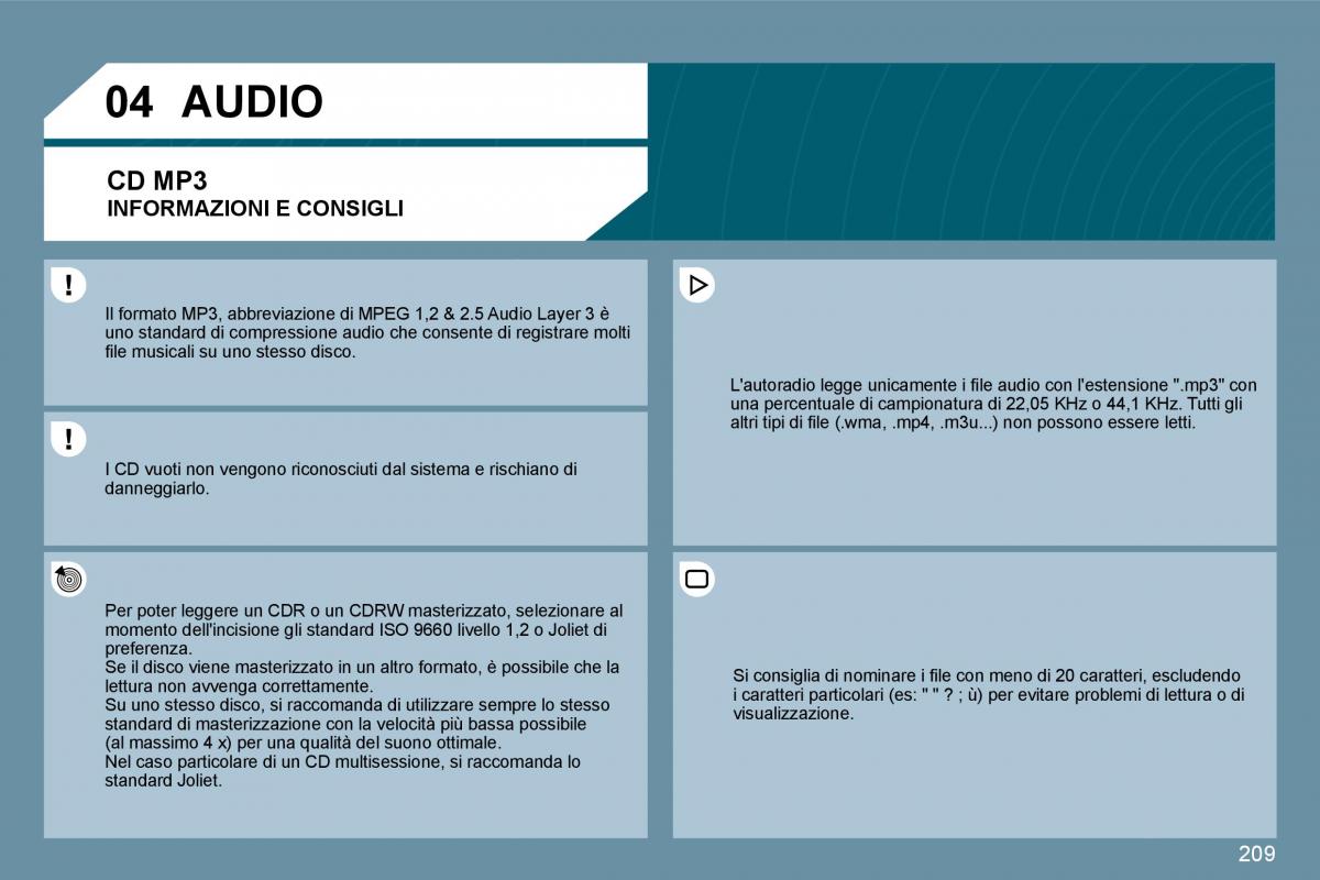 Peugeot 207 manuale del proprietario / page 204