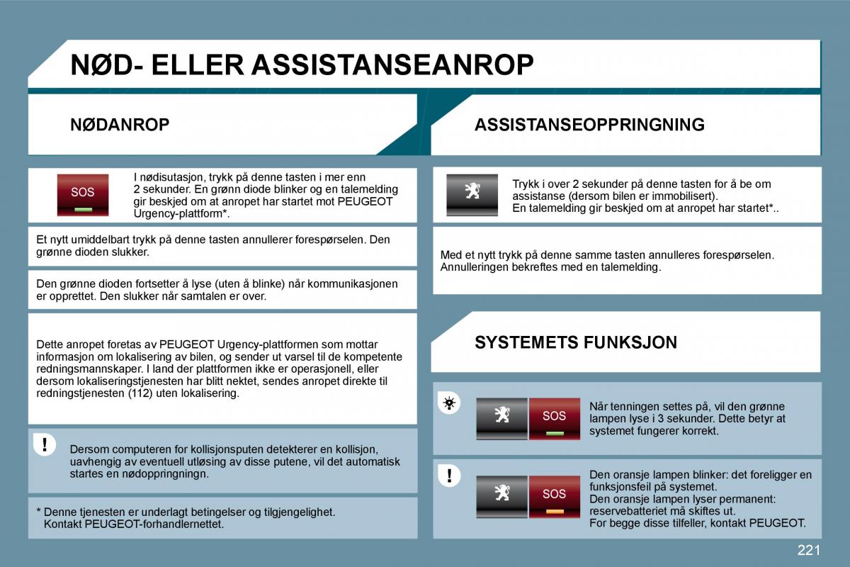 Peugeot 207 bruksanvisningen / page 217