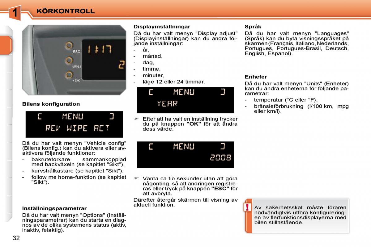 Peugeot 207 instruktionsbok / page 15