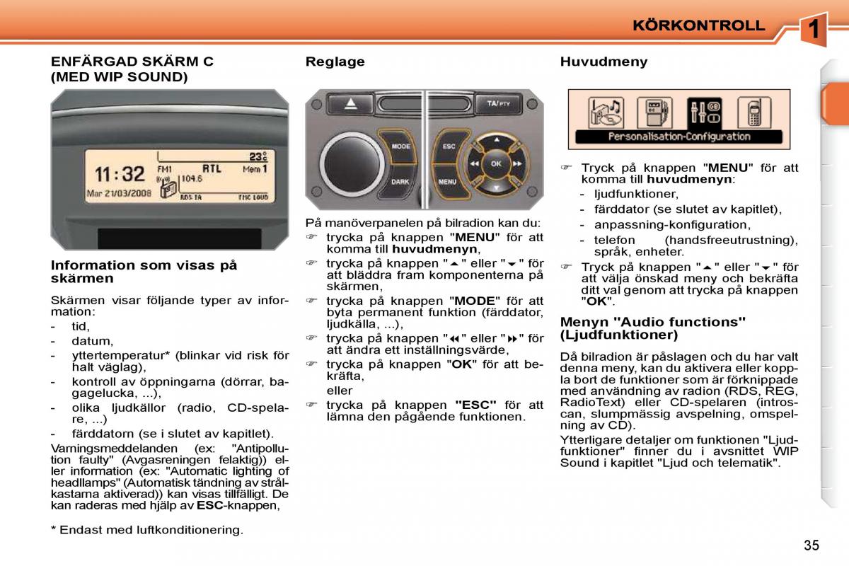 Peugeot 207 instruktionsbok / page 18