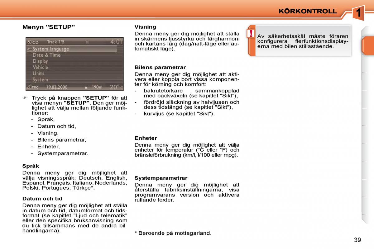 Peugeot 207 instruktionsbok / page 22