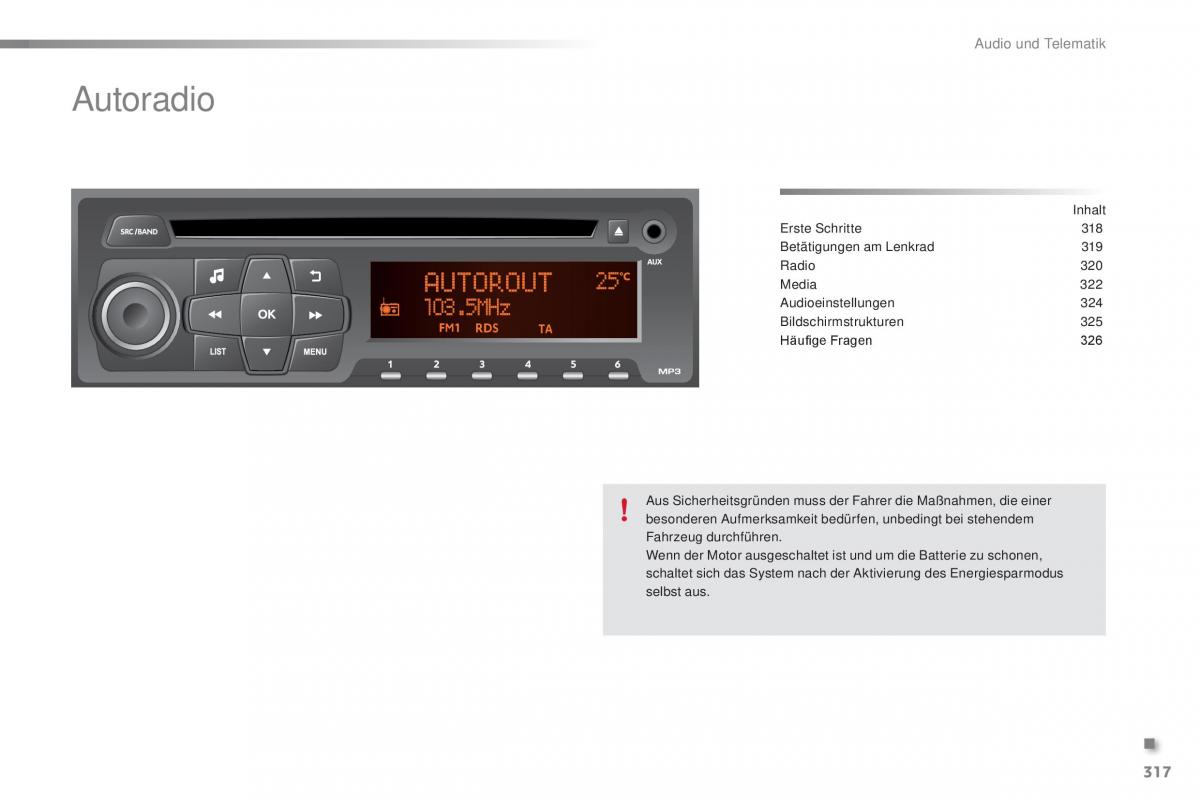 Peugeot 2008 Handbuch / page 319