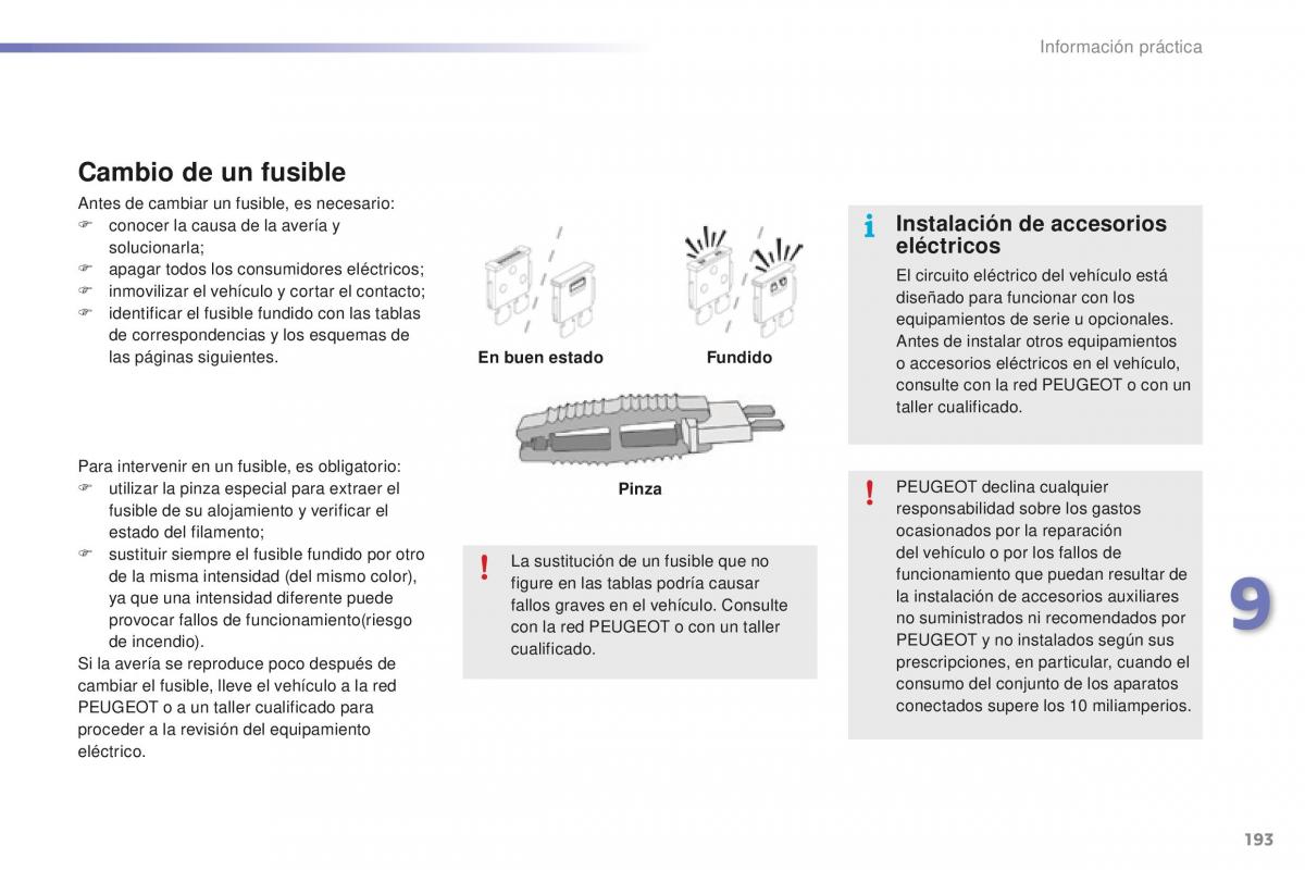 Peugeot 2008 manual del propietario / page 195
