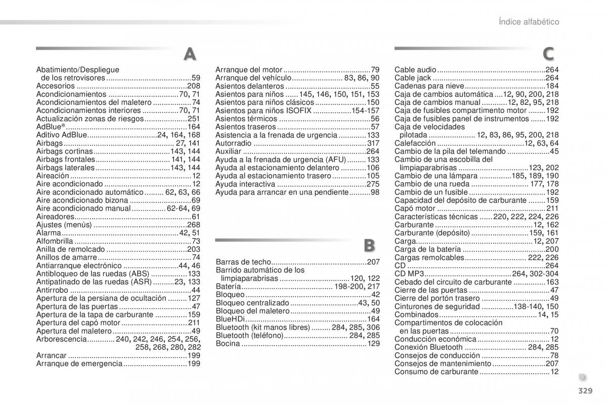 Peugeot 2008 manual del propietario / page 331