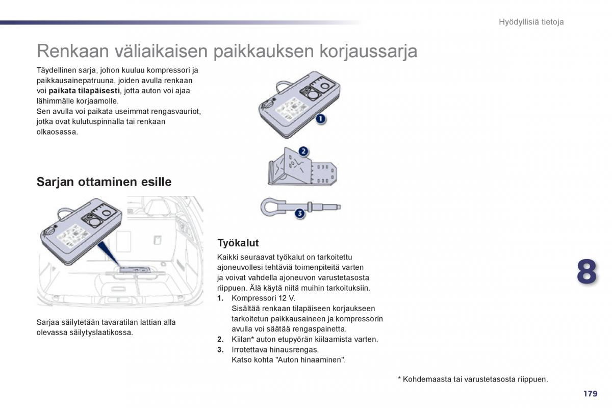Peugeot 508 omistajan kasikirja / page 181