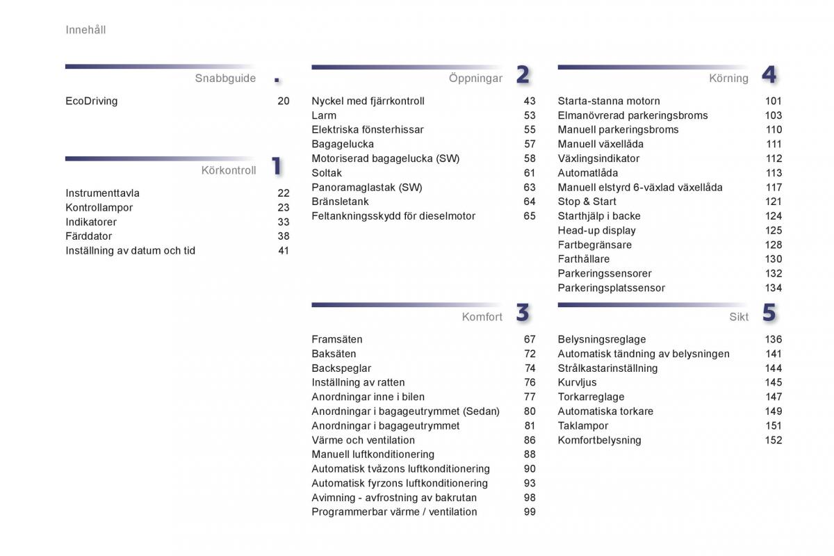 Peugeot 508 instruktionsbok / page 4