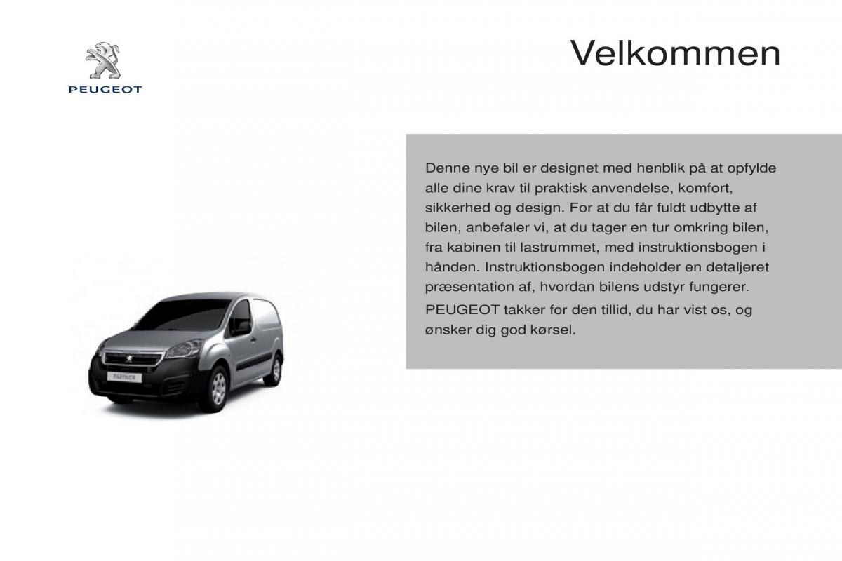 Peugeot Partner II 2 Bilens instruktionsbog / page 3