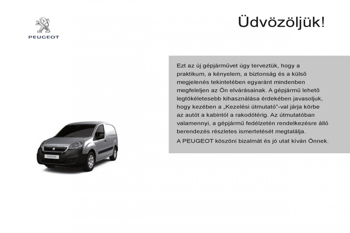 Peugeot Partner II 2 Kezelesi utmutato / page 3