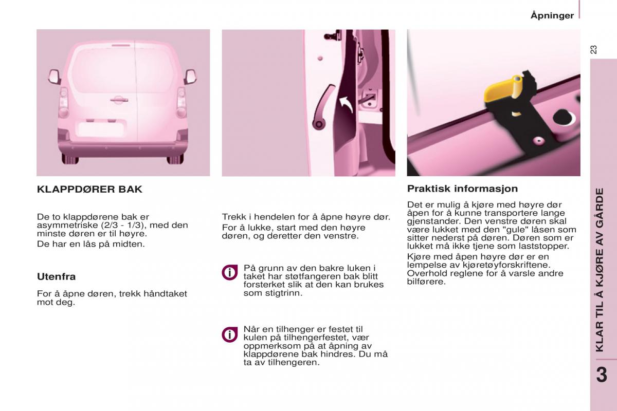 Peugeot Partner II 2 bruksanvisningen / page 25