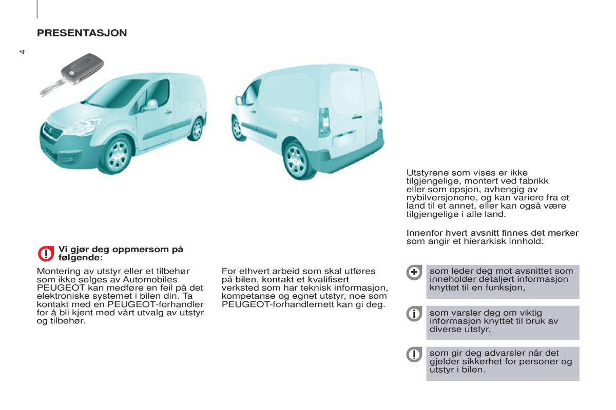 Peugeot Partner II 2 bruksanvisningen / page 6