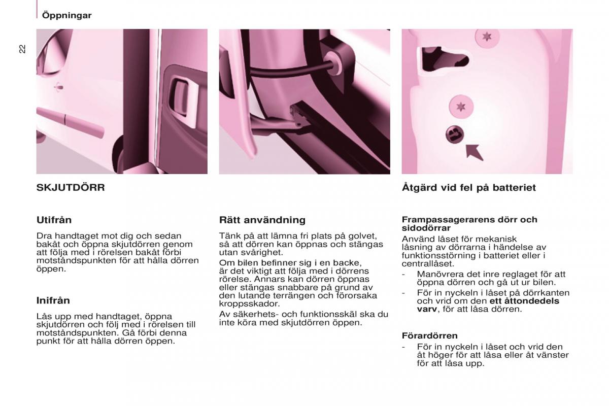 Peugeot Partner II 2 instruktionsbok / page 24