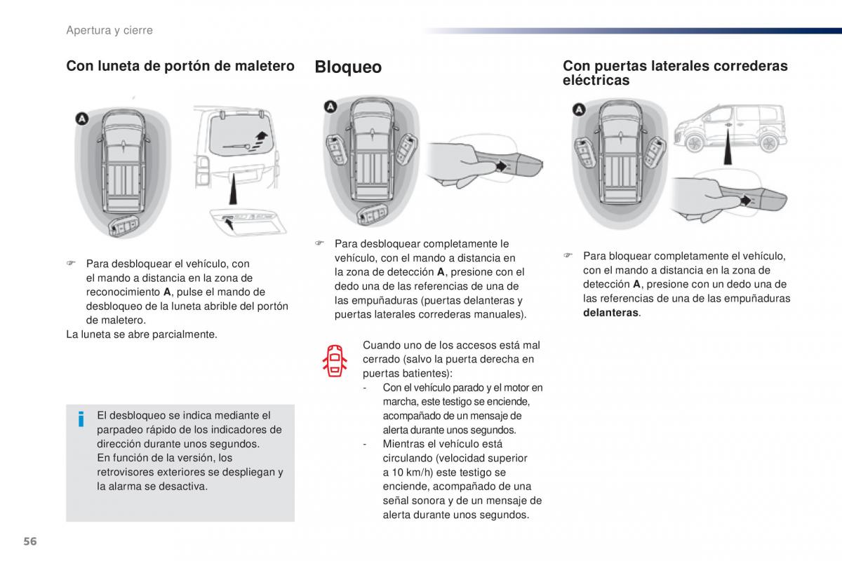 Peugeot Traveller manual del propietario / page 58