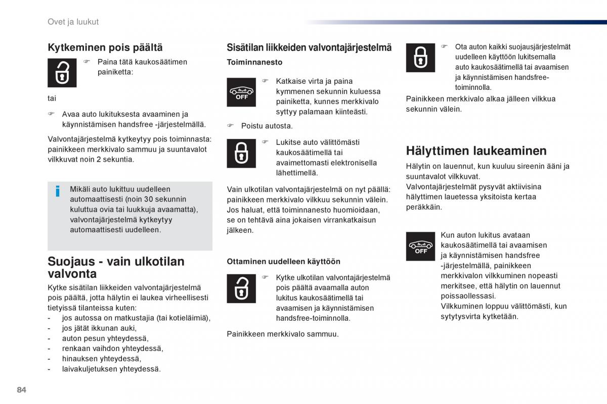 Peugeot Traveller omistajan kasikirja / page 86