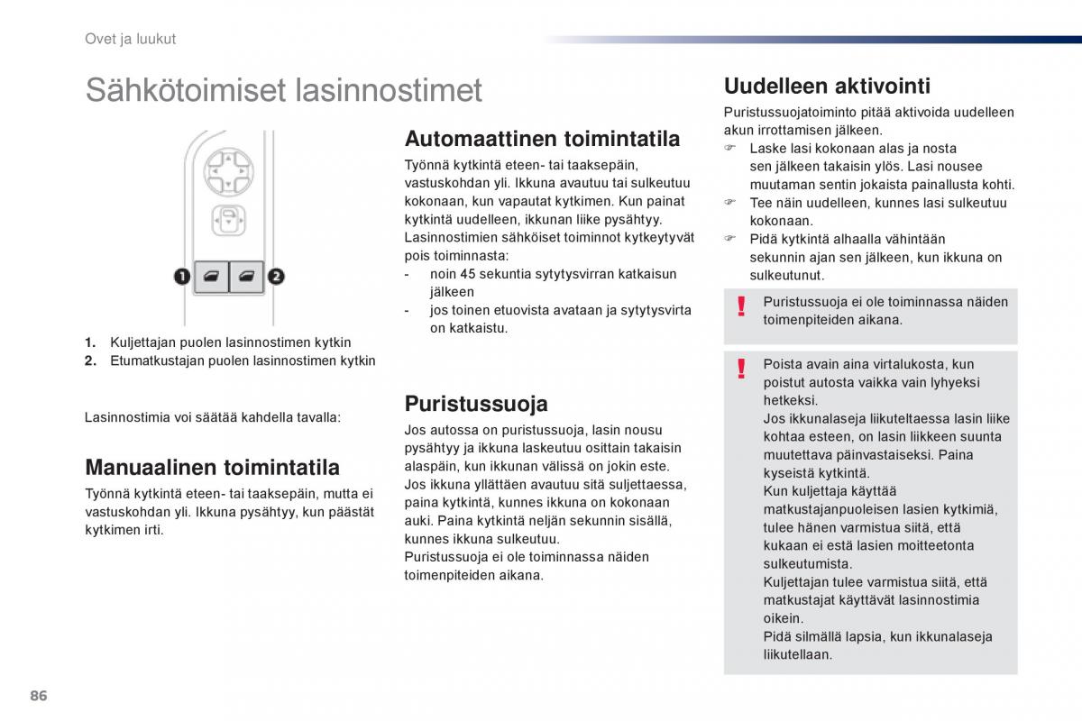 Peugeot Traveller omistajan kasikirja / page 88