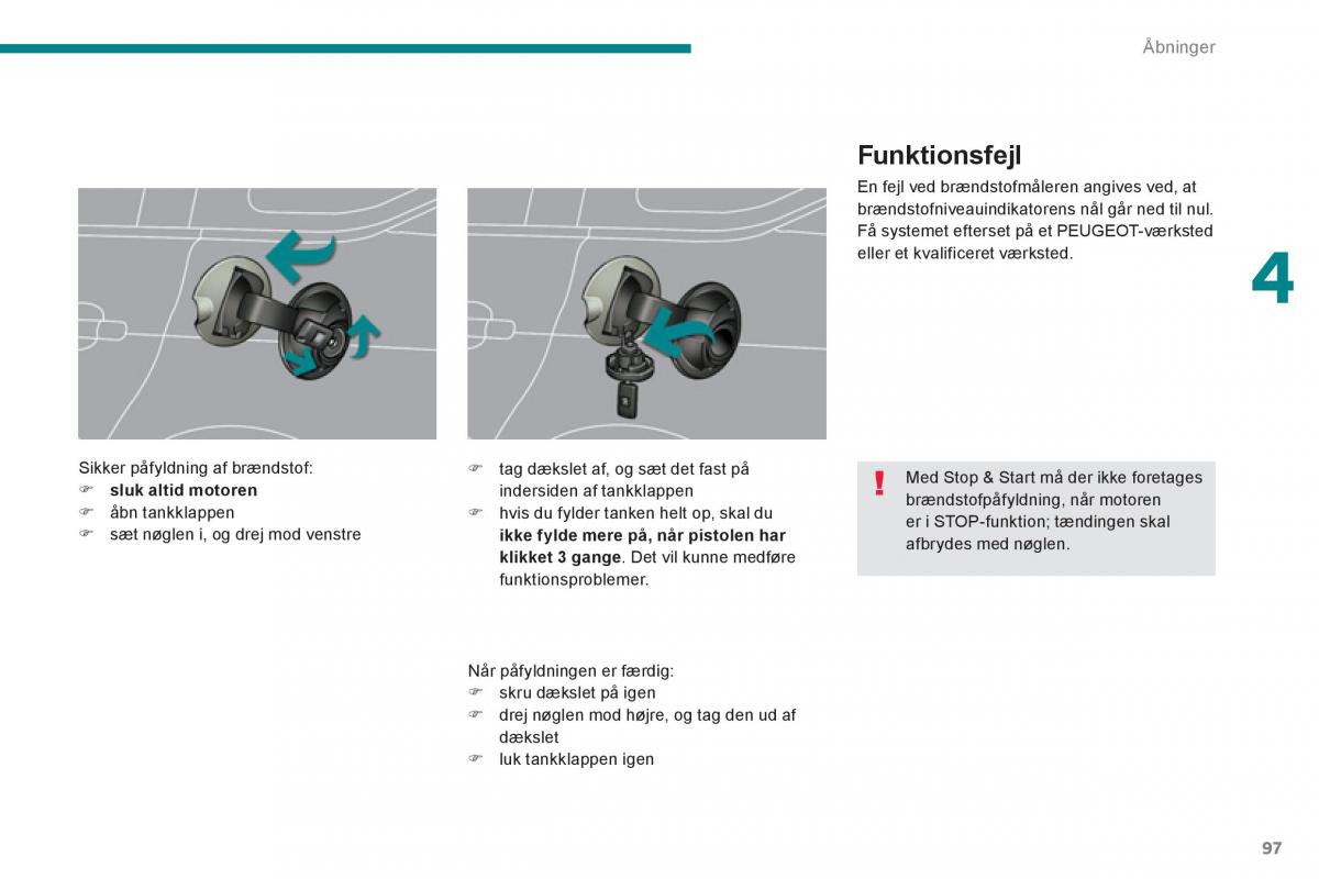 Peugeot 5008 Bilens instruktionsbog / page 99