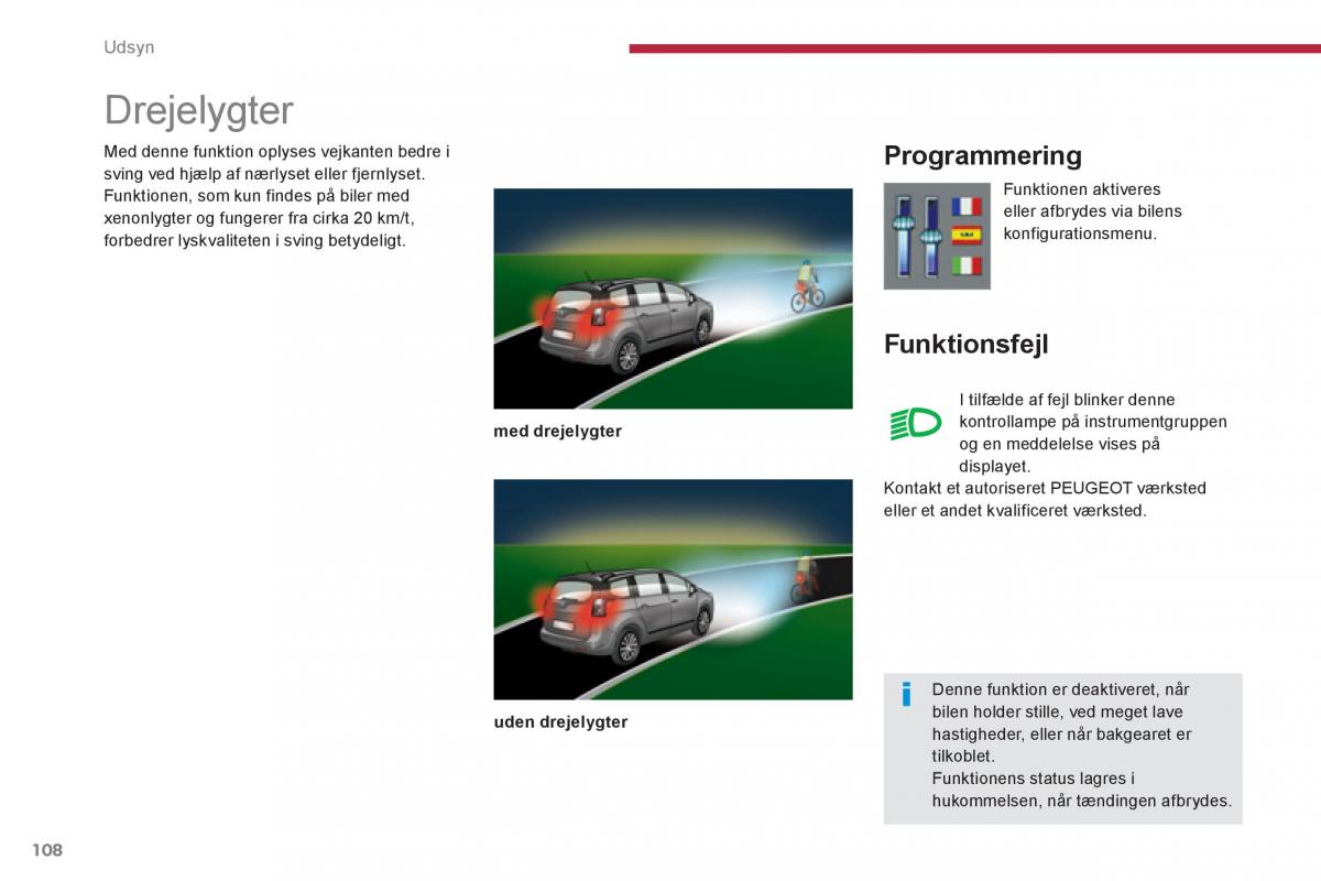 Peugeot 5008 Bilens instruktionsbog / page 110