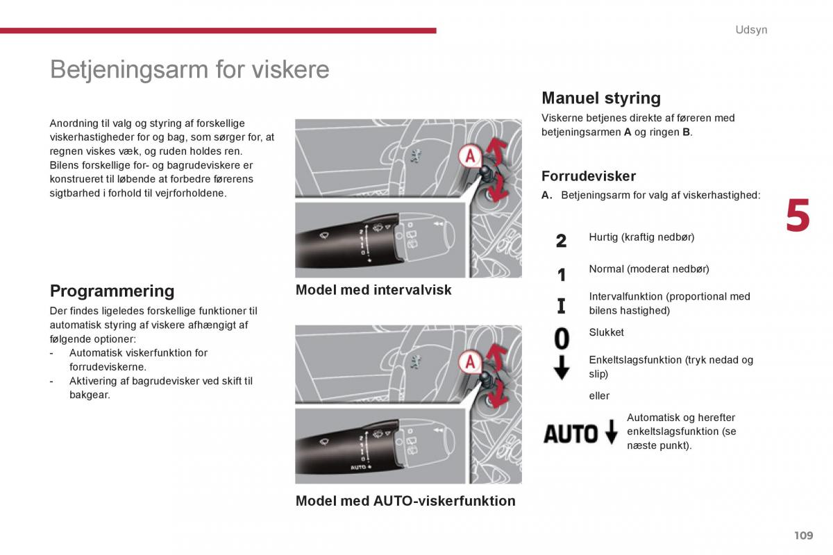 Peugeot 5008 Bilens instruktionsbog / page 111
