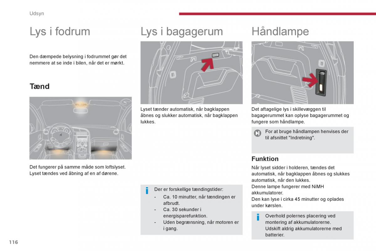 Peugeot 5008 Bilens instruktionsbog / page 118