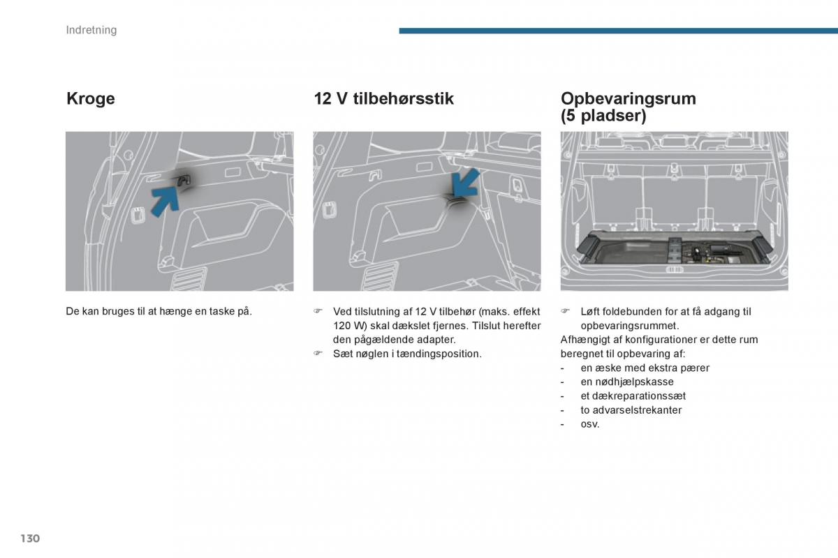 Peugeot 5008 Bilens instruktionsbog / page 132