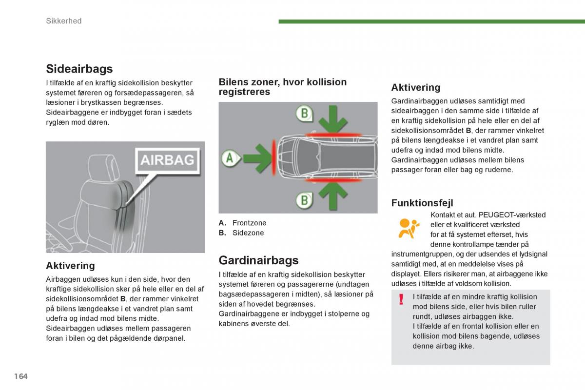Peugeot 5008 Bilens instruktionsbog / page 166