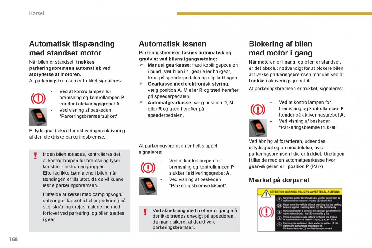 Peugeot 5008 Bilens instruktionsbog / page 170