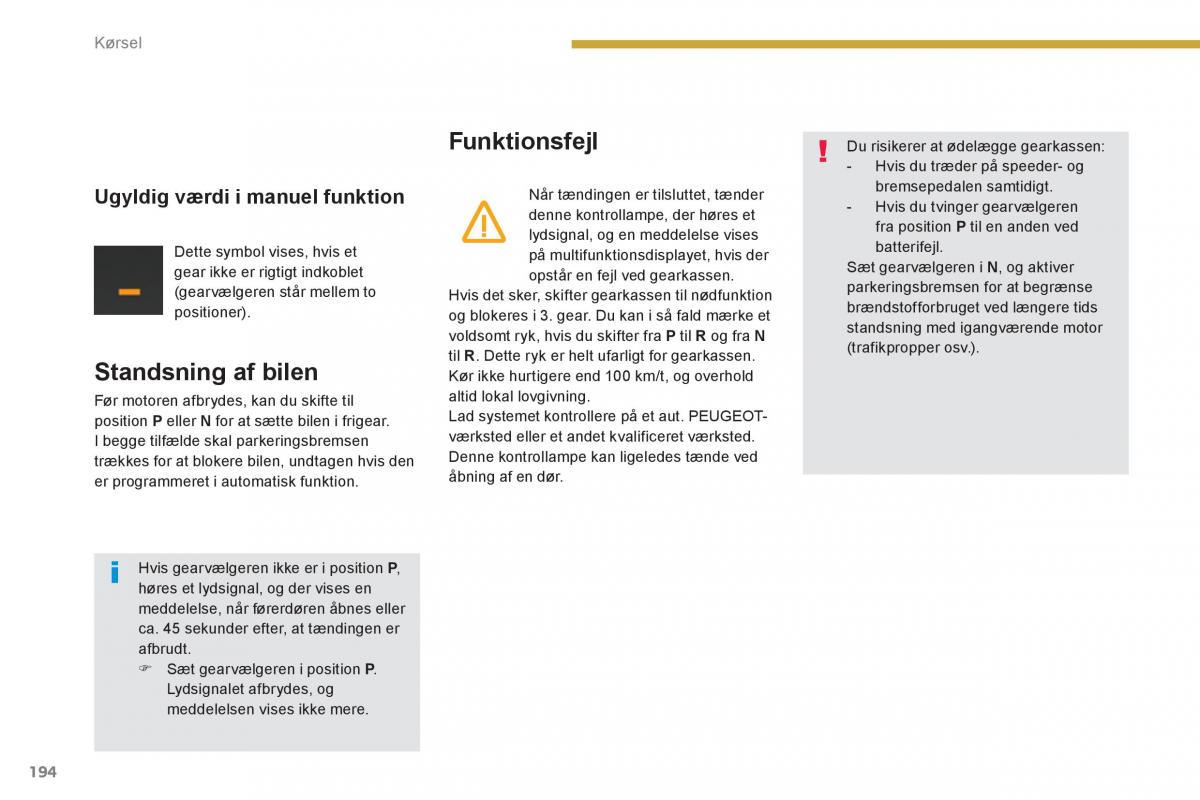 Peugeot 5008 Bilens instruktionsbog / page 196