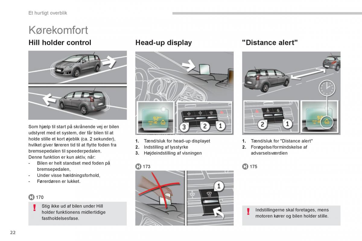 manual  Peugeot 5008 Bilens instruktionsbog / page 24