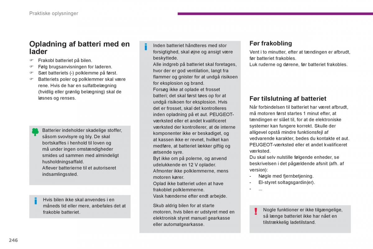 Peugeot 5008 Bilens instruktionsbog / page 248