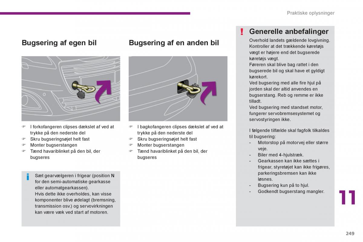 Peugeot 5008 Bilens instruktionsbog / page 251