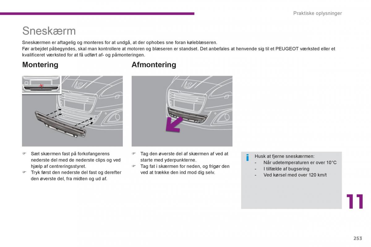 Peugeot 5008 Bilens instruktionsbog / page 255