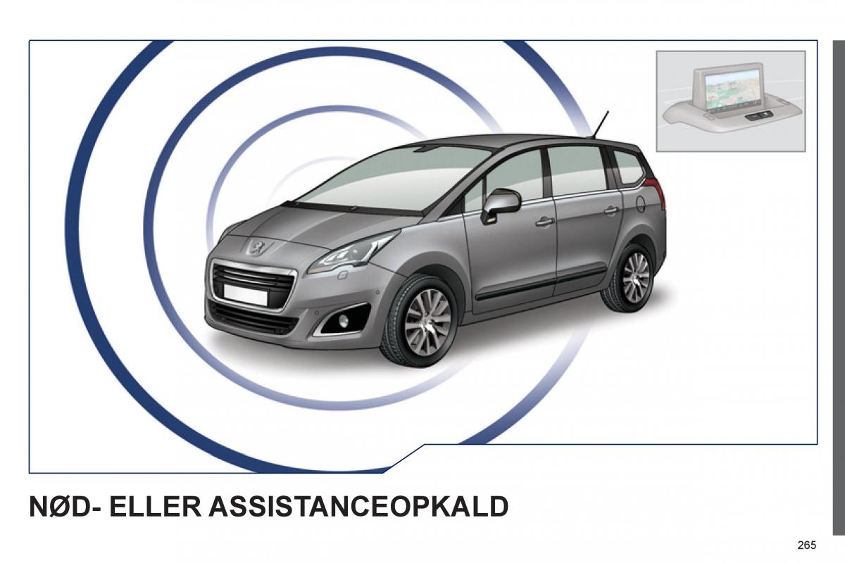 Peugeot 5008 Bilens instruktionsbog / page 267
