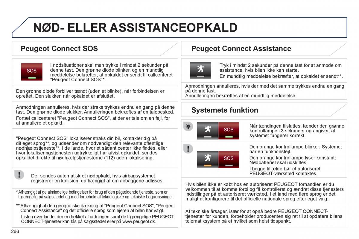 Peugeot 5008 Bilens instruktionsbog / page 268