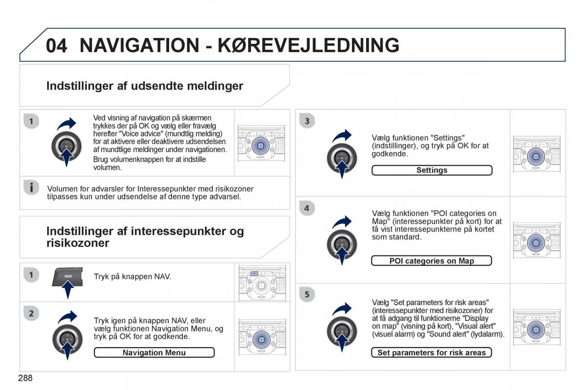 Peugeot 5008 Bilens instruktionsbog / page 290