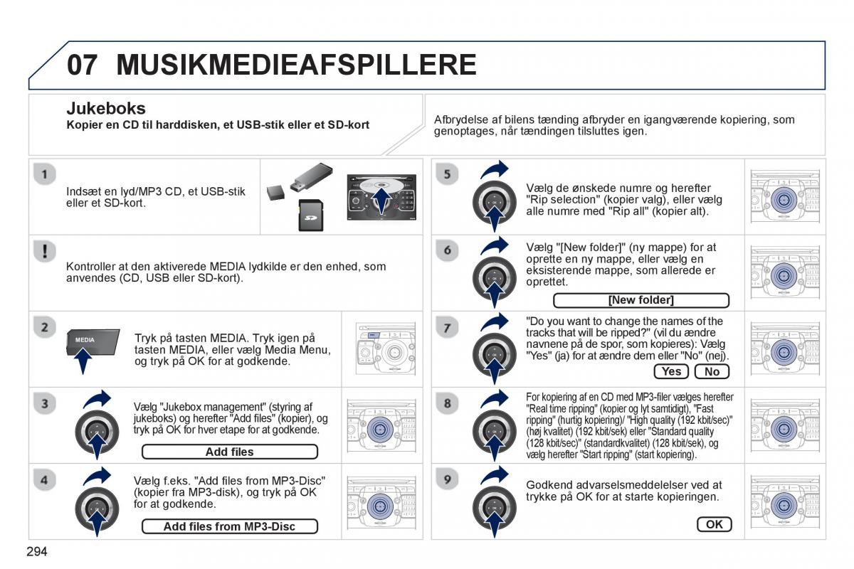 Peugeot 5008 Bilens instruktionsbog / page 296