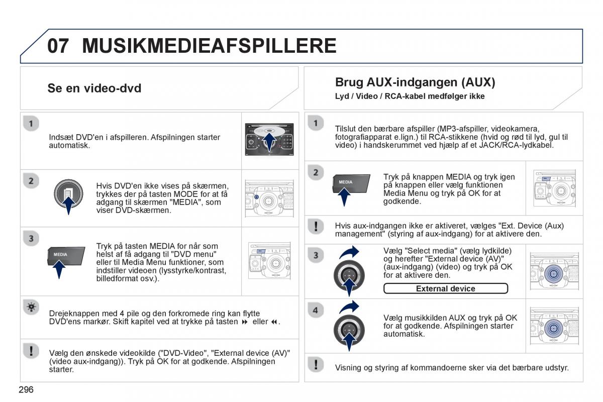 Peugeot 5008 Bilens instruktionsbog / page 298