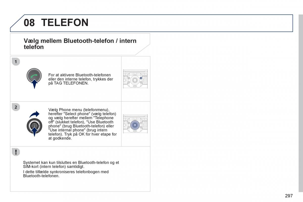 Peugeot 5008 Bilens instruktionsbog / page 299