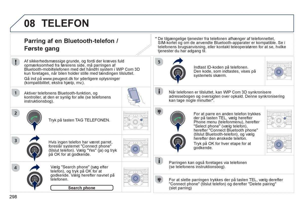 Peugeot 5008 Bilens instruktionsbog / page 300