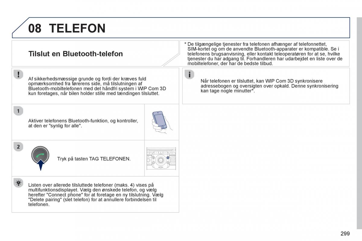 Peugeot 5008 Bilens instruktionsbog / page 301