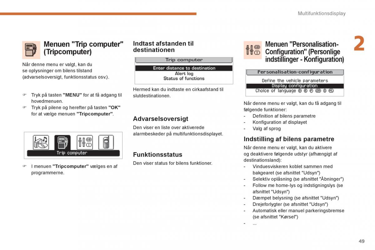 Peugeot 5008 Bilens instruktionsbog / page 51