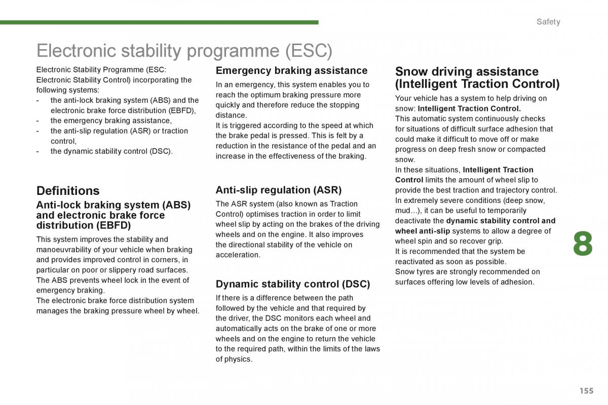 Peugeot 5008 owners manual / page 157