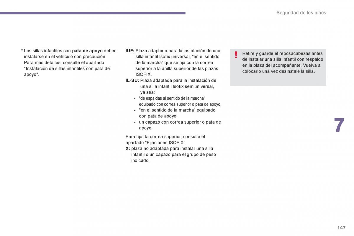 Peugeot 5008 manual del propietario / page 149