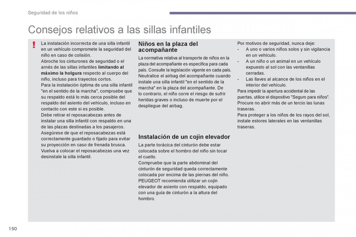 Peugeot 5008 manual del propietario / page 152