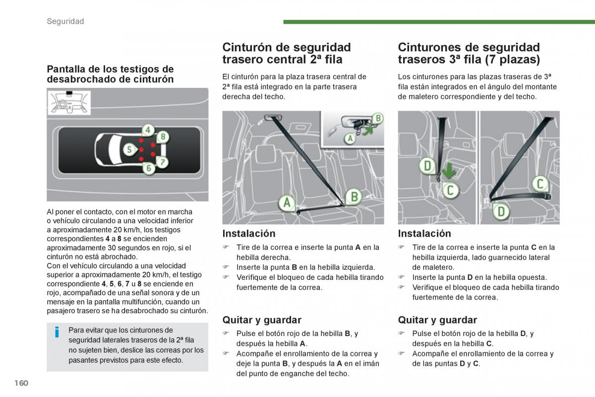 Peugeot 5008 manual del propietario / page 162