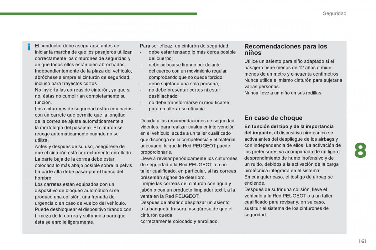 Peugeot 5008 manual del propietario / page 163
