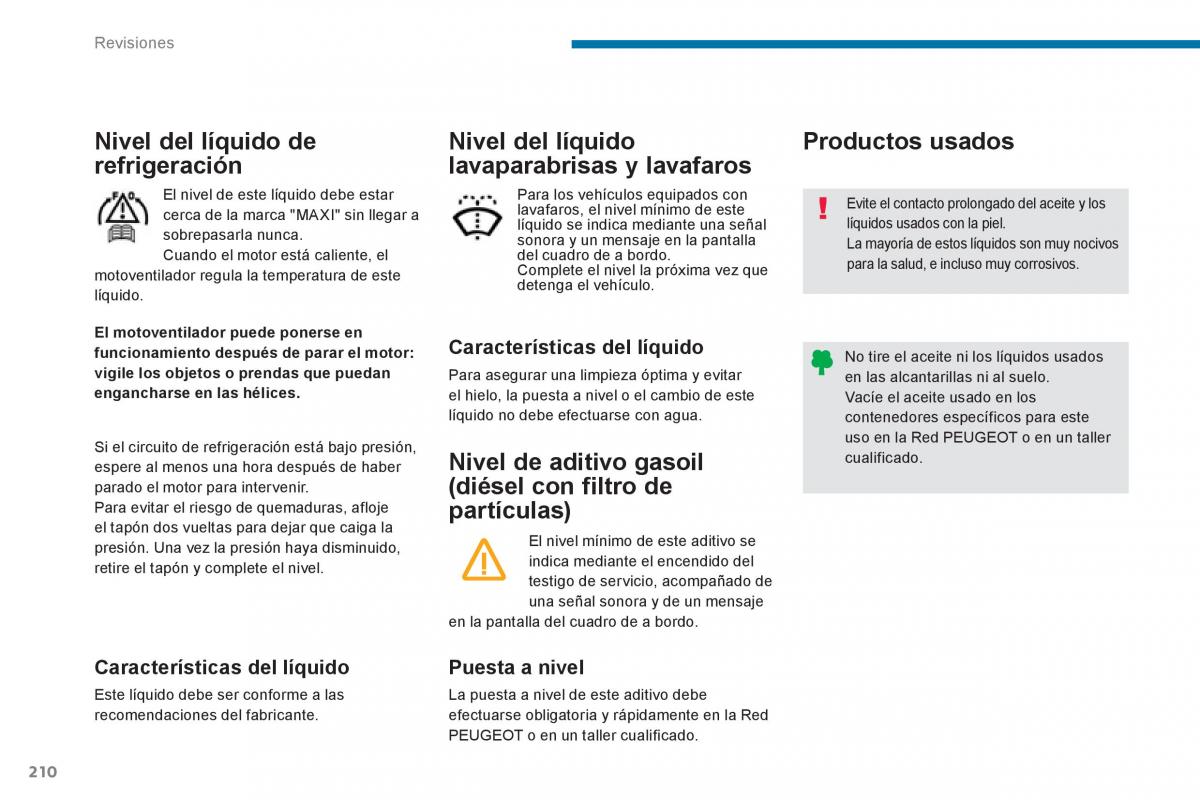 Peugeot 5008 manual del propietario / page 212