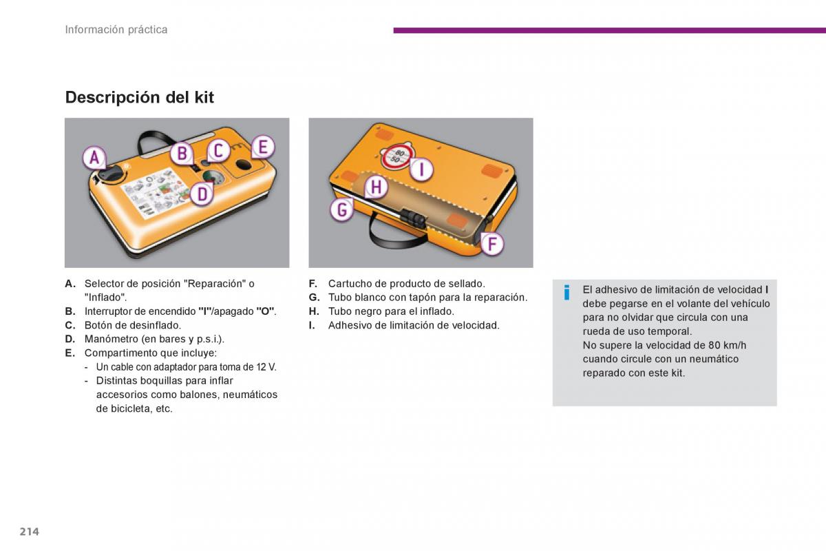 Peugeot 5008 manual del propietario / page 216