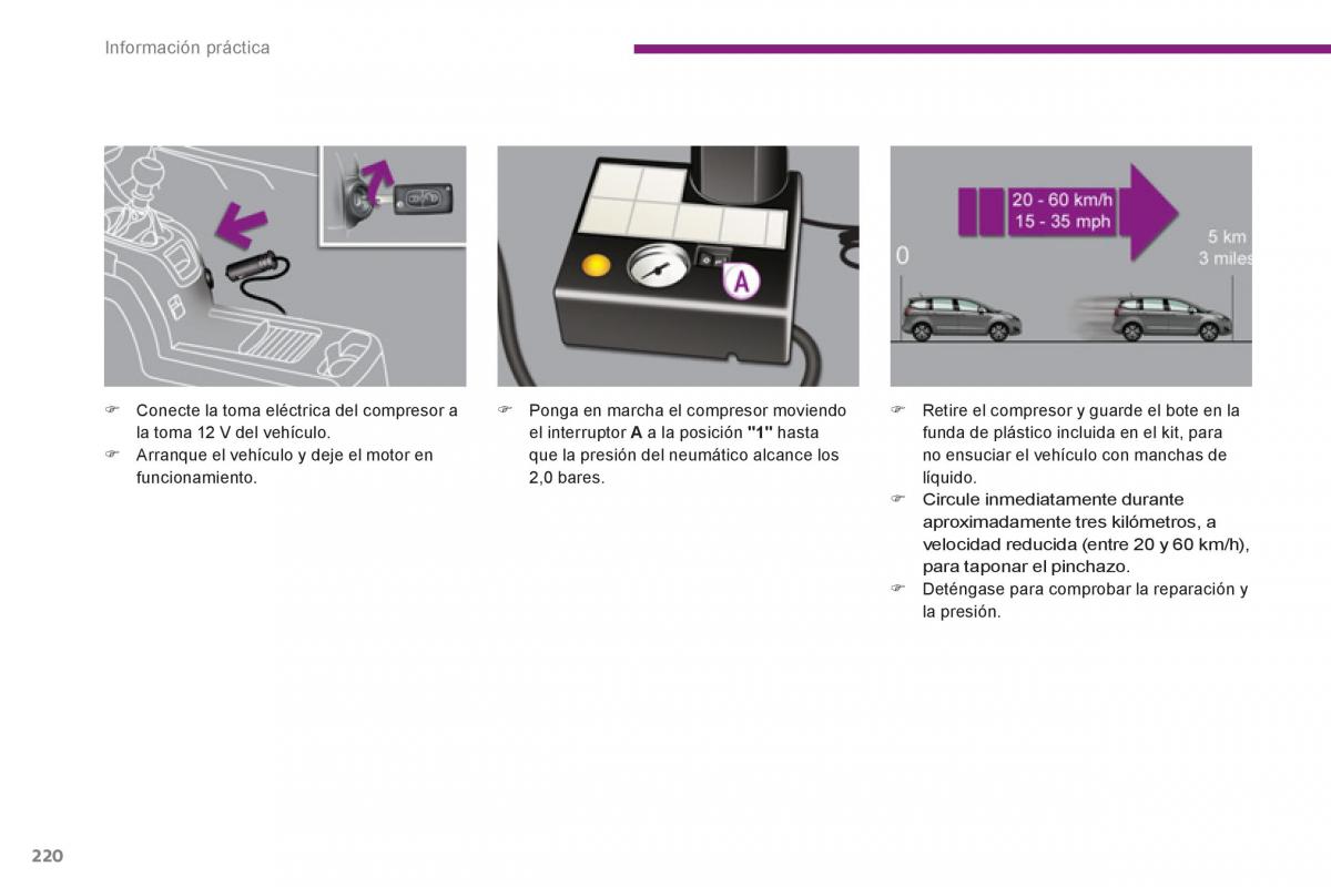 Peugeot 5008 manual del propietario / page 222