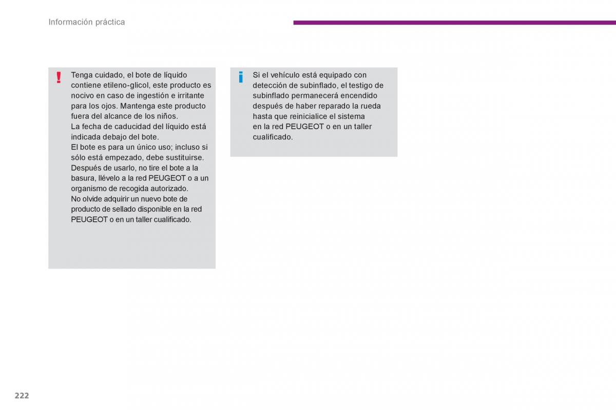 Peugeot 5008 manual del propietario / page 224