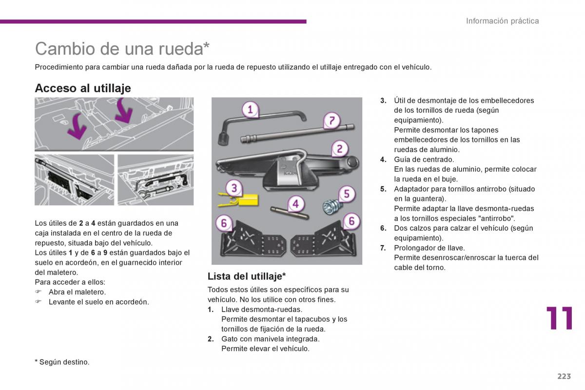 Peugeot 5008 manual del propietario / page 225